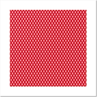 Pink Polka Dots on Red Posters and Art